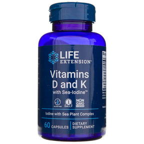 Life Extension Vitamins D and K with Sea-Iodine - 60 Capsules