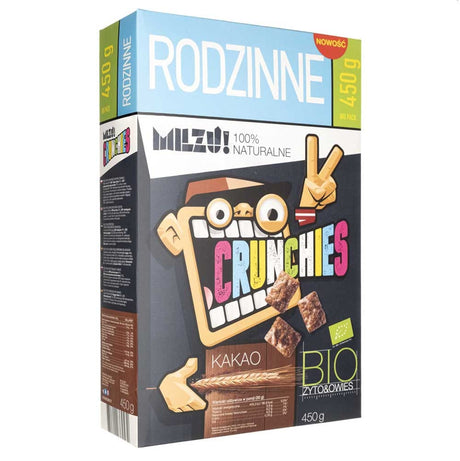 Milzu Crunchies Organic Rye - Oat with Cocoa - 450 g