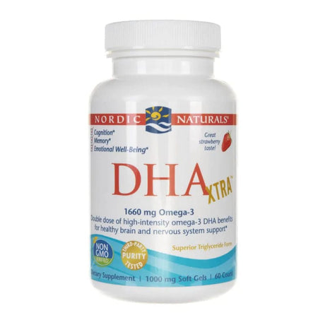 Nordic Naturals DHA Xtra, strawberry flavour - 60 Softgels