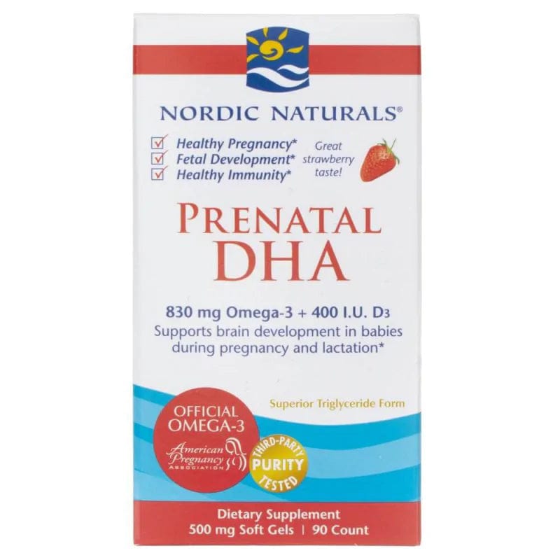 Nordic Naturals Prenatal DHA, strawberry flavour - 90 Softgels