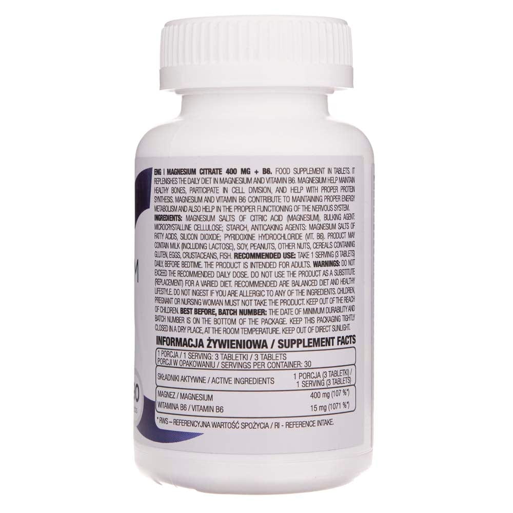 Ostrovit Magnesium Citrate 400 mg + B6 - 90 Tablets