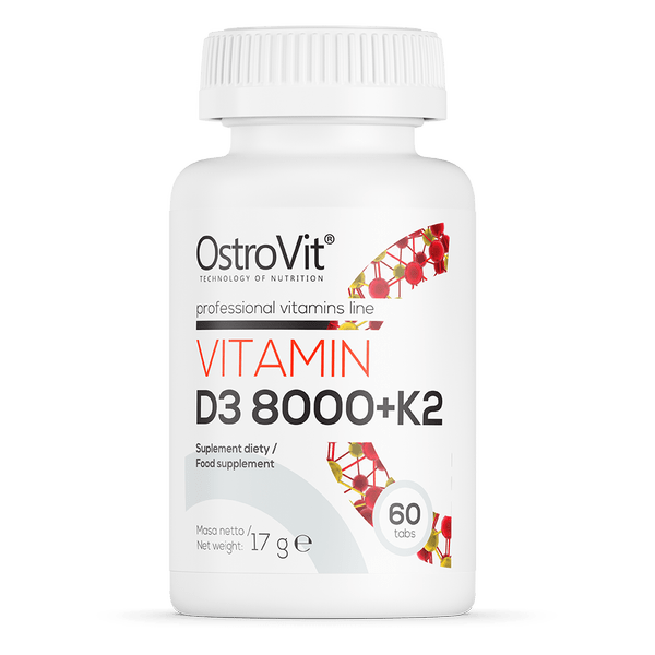 Ostrovit Vitamin D3 8000 IU + K2 - 60 Tablets – Medpak