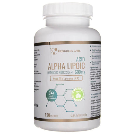 Progress Labs Alpha Lipoic Acid (ALA) 600 mg - 120 Capsules