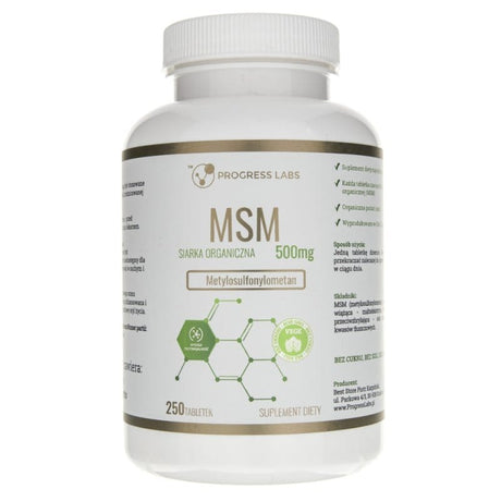 Progress Labs MSM (organic sulfur) 500 mg - 250 Tablets