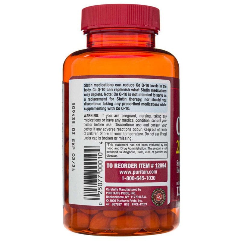 Puritan's Pride CoQ10 Q-Sorb 200 mg - 120 Softgels
