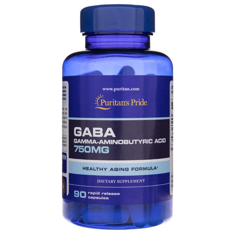 Puritan's Pride GABA (Gamma Aminobutyric Acid) 750 mg - 90 Capsules