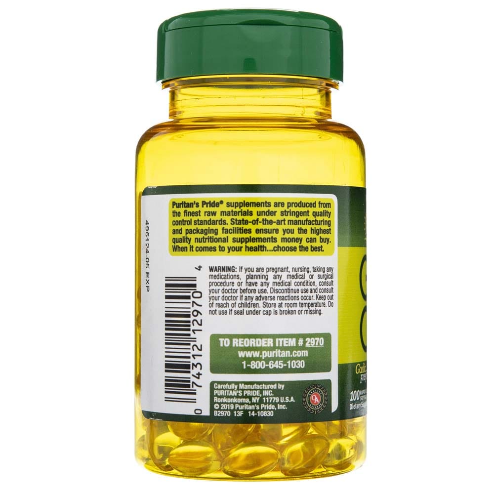 Puritan's Pride Garlic Oil 1000 mg - 100 Softgels