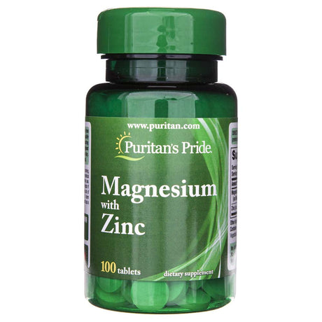 Puritan's Pride Magnesium with Zinc - 100 Tablets