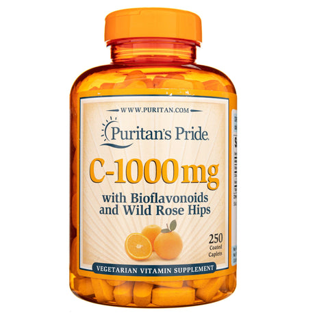 Puritan's Pride Vitamin C-1000 mg with Bioflavonoids & Rose Hips - 250 Caplets