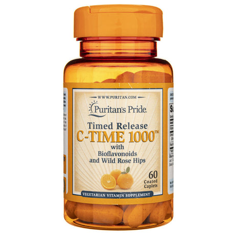 Puritan's Pride Vitamin C-1000 mg with Rose Hips Timed Release - 60 Caplets