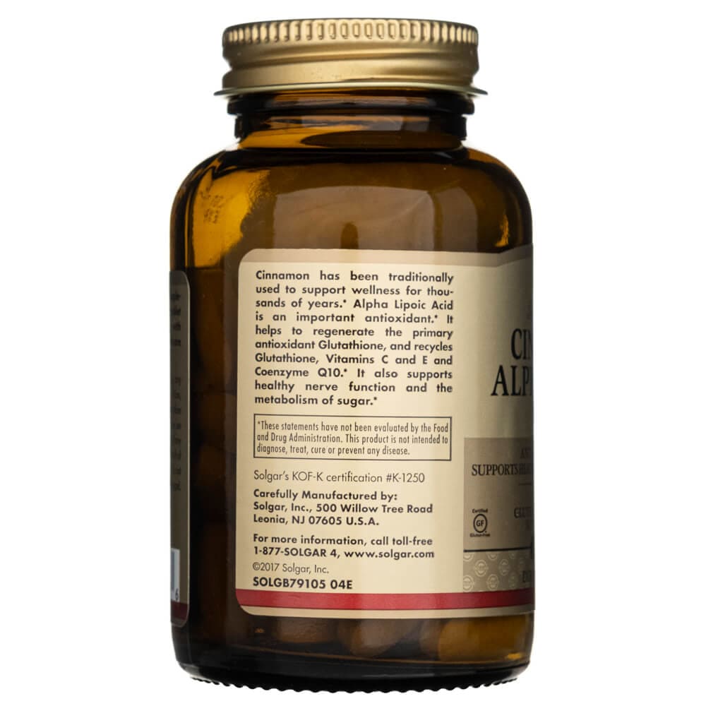 Solgar Cinnamon Alpha Lipoic Acid - 60 Tablets