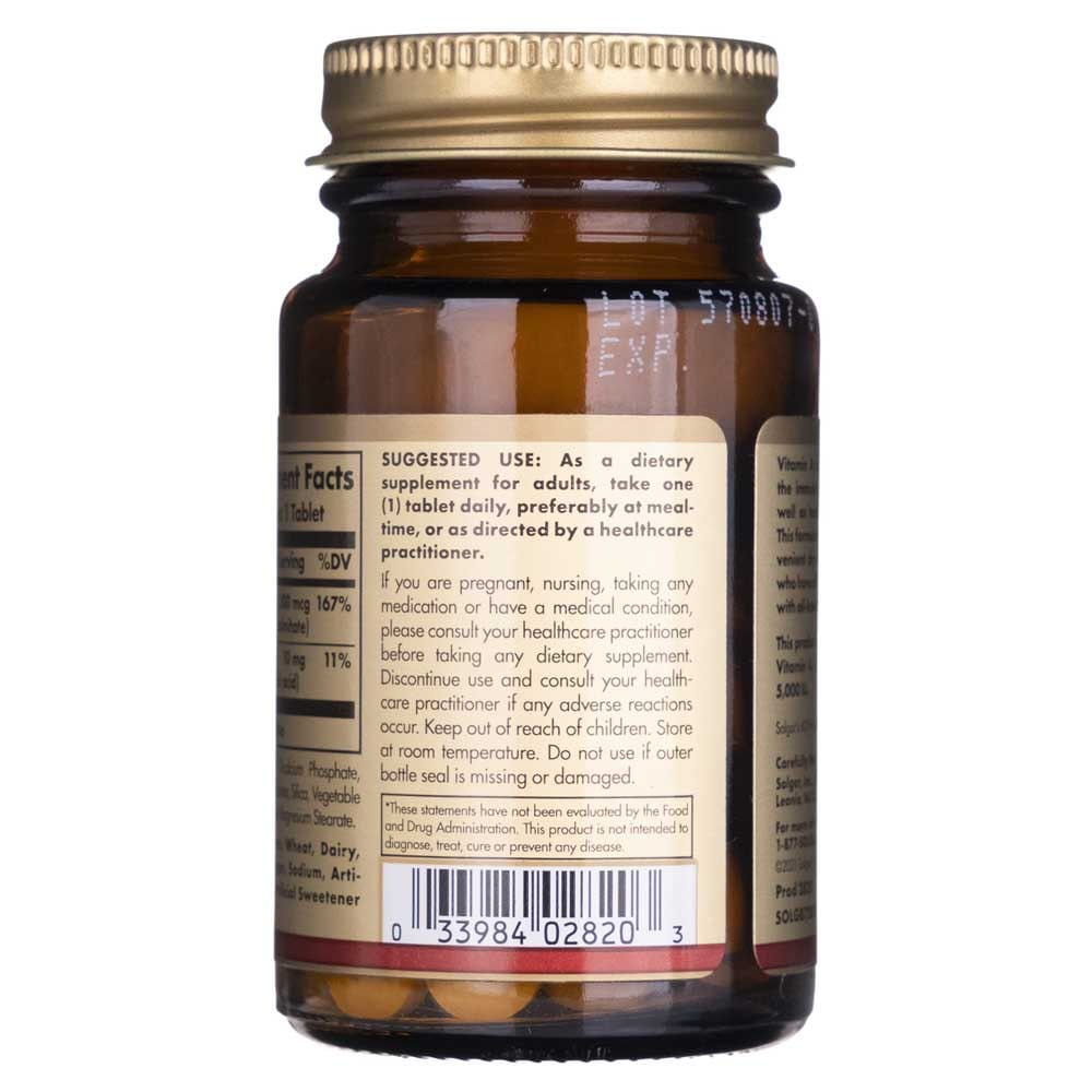 Solgar Dry Vitamin A 1500 mcg (5000 IU) - 100 Tablets