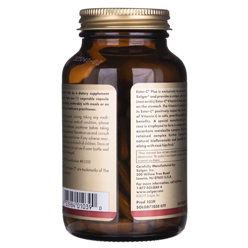 Solgar Ester-C plus Vitamin C 500 mg - 100 Veg Capsules