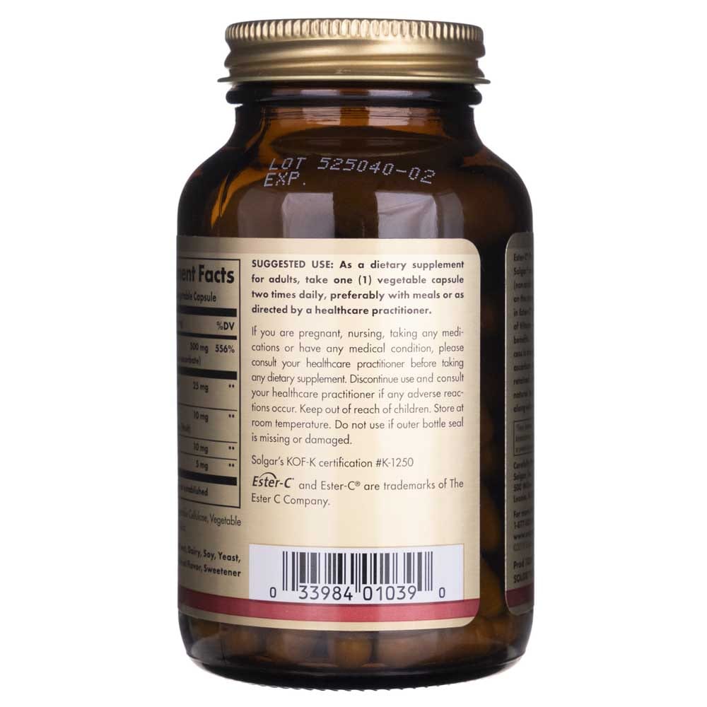 Solgar Ester-C plus Vitamin C 500 mg - 100 Veg Capsules