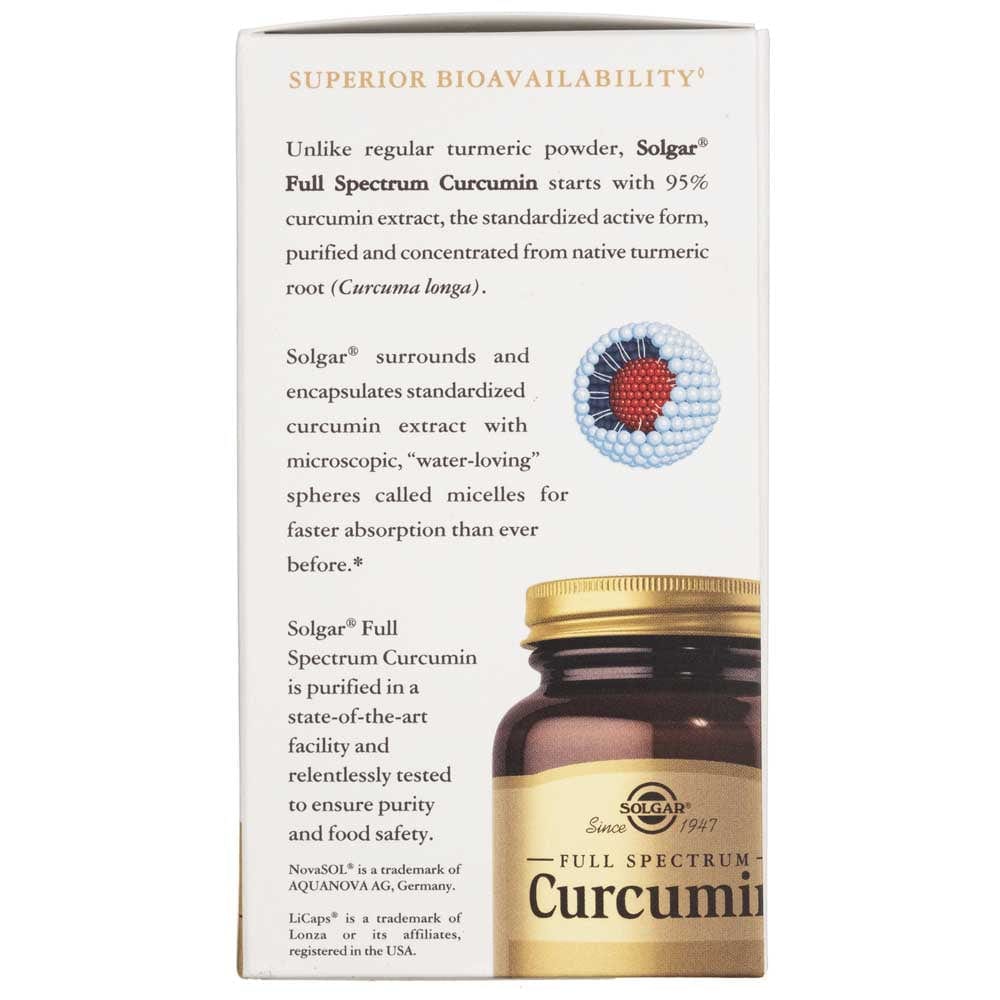 Solgar Full Spcetrum Curcumin Liquid Extract - 60 Softgels