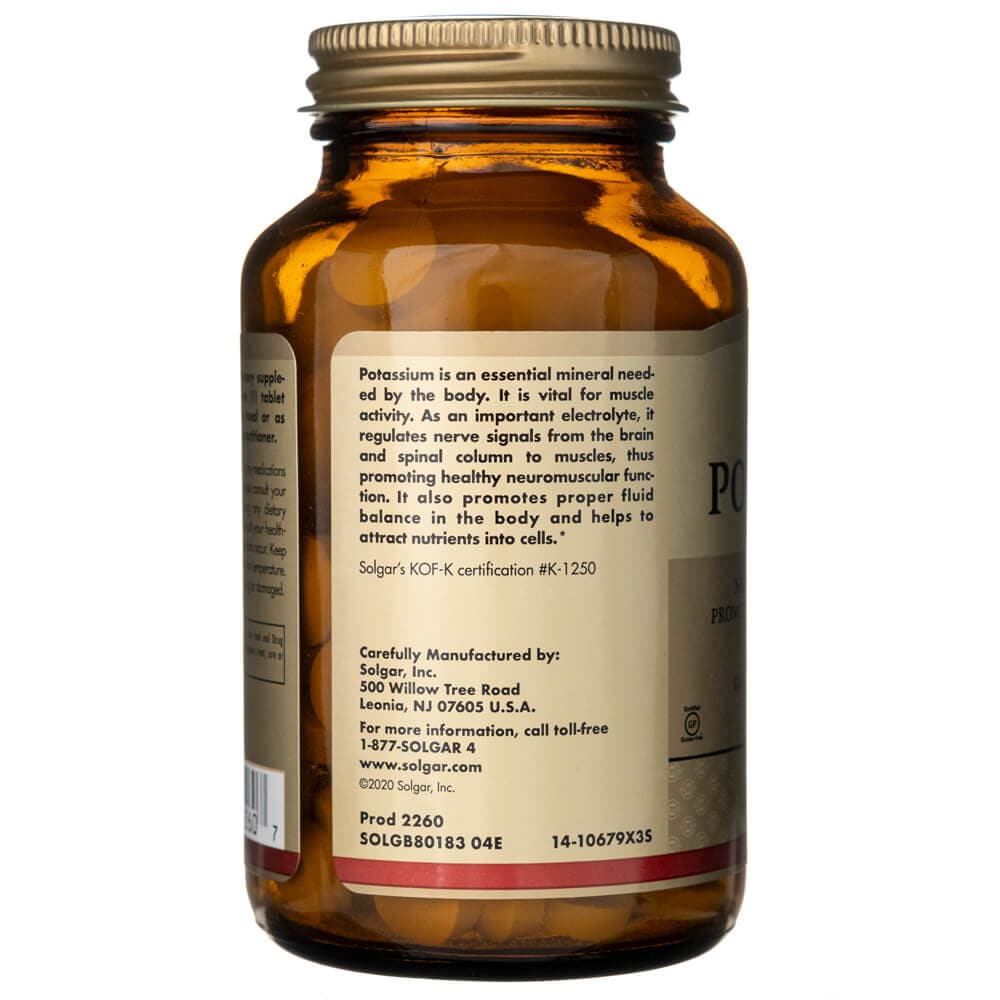 Solgar Potassium Gluconate - 100 Tablets