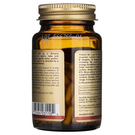 Solgar Vitamin B6 100 mg - 100 Veg Capsules