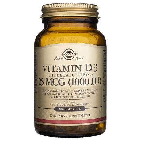 Solgar Vitamin D3 25 mcg (1000 IU) - 100 Softgels
