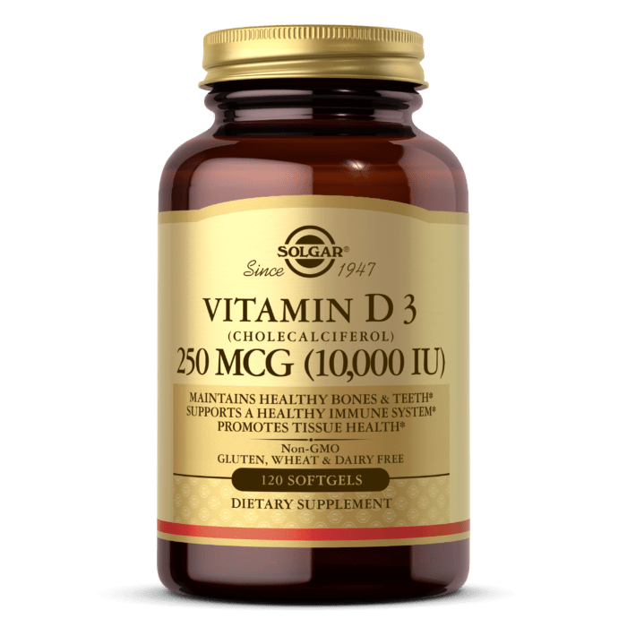 Solgar Vitamin D3 250 mcg (10000 IU) - 120 Softgels