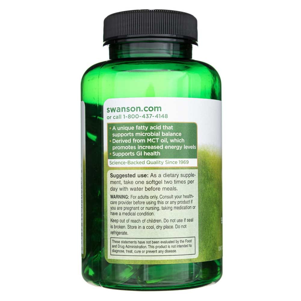 Swanson Caprylic Acid 600 mg - 60 Softgels