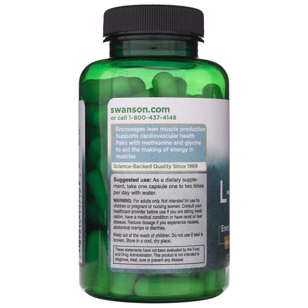 Swanson L-Arginine - Maximum Strength 850 mg - 90 Capsules