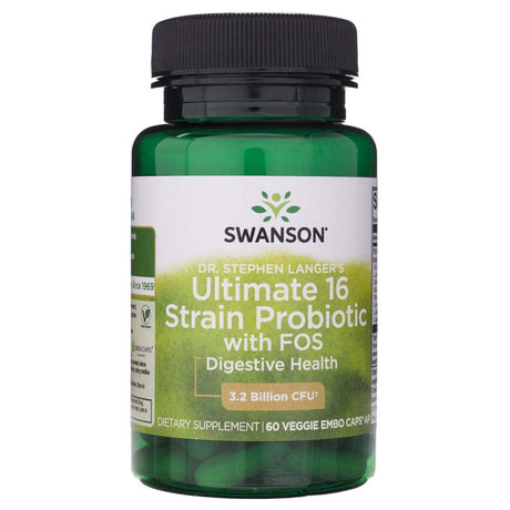 Swanson Ultimate 16 Strain Probiotic with FOS - 60 Veg Capsules