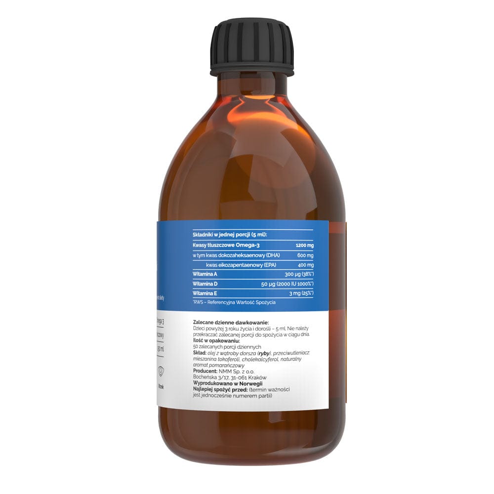 Vitaler's Norwegian Cod Liver Oil Omega-3 1200 mg D3 2000 IU, orange flavor 1200 mg - 250 ml