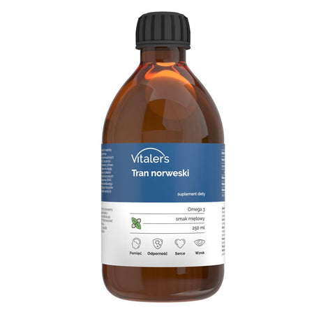 Vitaler's Omega-3 Norwegian Cod Liver Oil, Mint Flavor 1200 mg - 250 ml