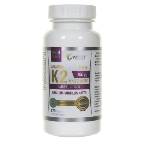 Wish Vitamin K2 MK-7 from Natto 100 mcg - 120 Tablets
